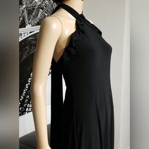 Leona Edmiston Halter Backless Fit and Flare Maxi Dress / Sz M / Black